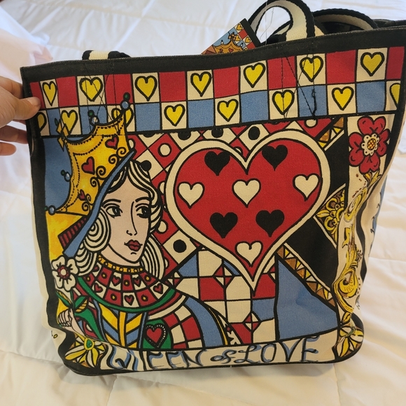 NWT Brighton "Queen of Love" Limited Edition Tom Clancy Canvas Tote Bag - Picture 3 of 13